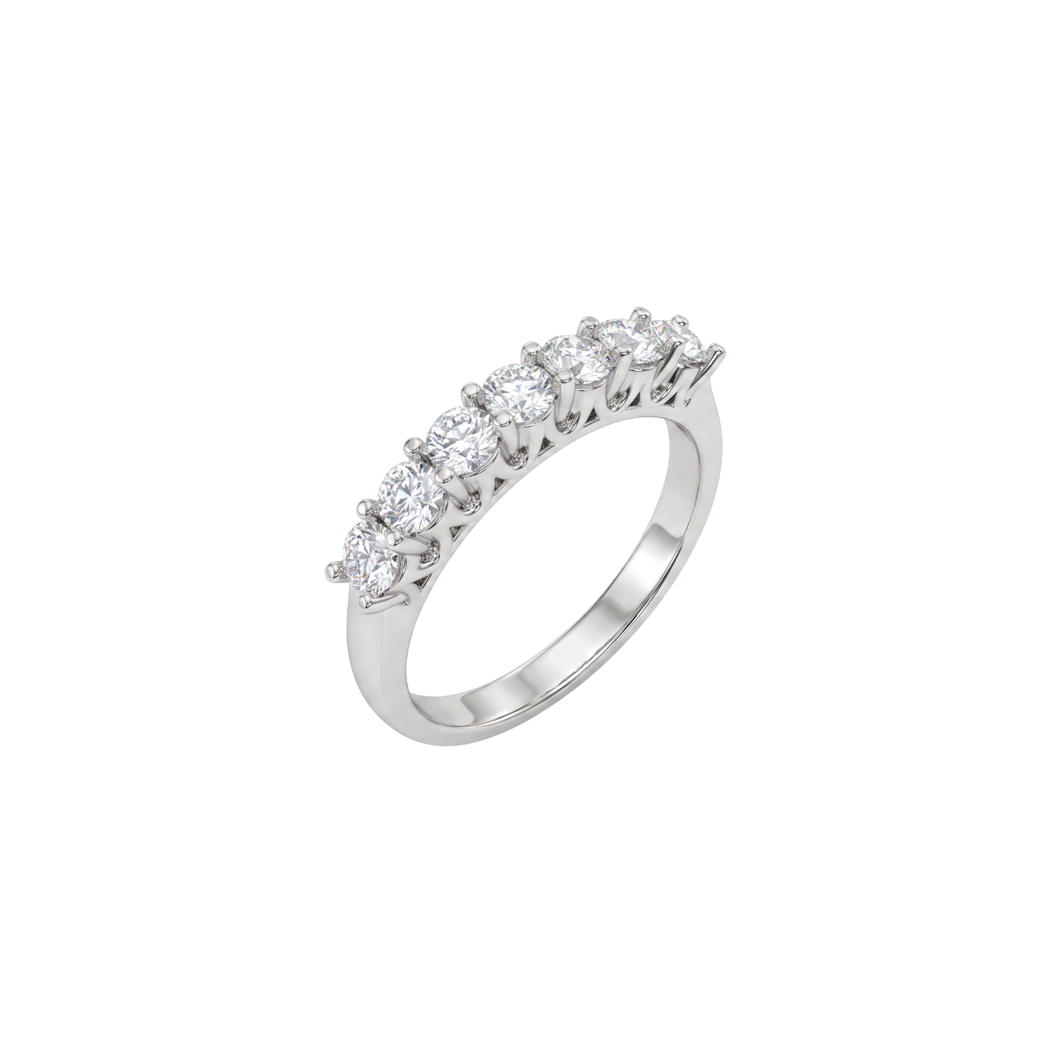 Anillo de Plata Esterlina 925 Medio Cintillo 7 Circon 3