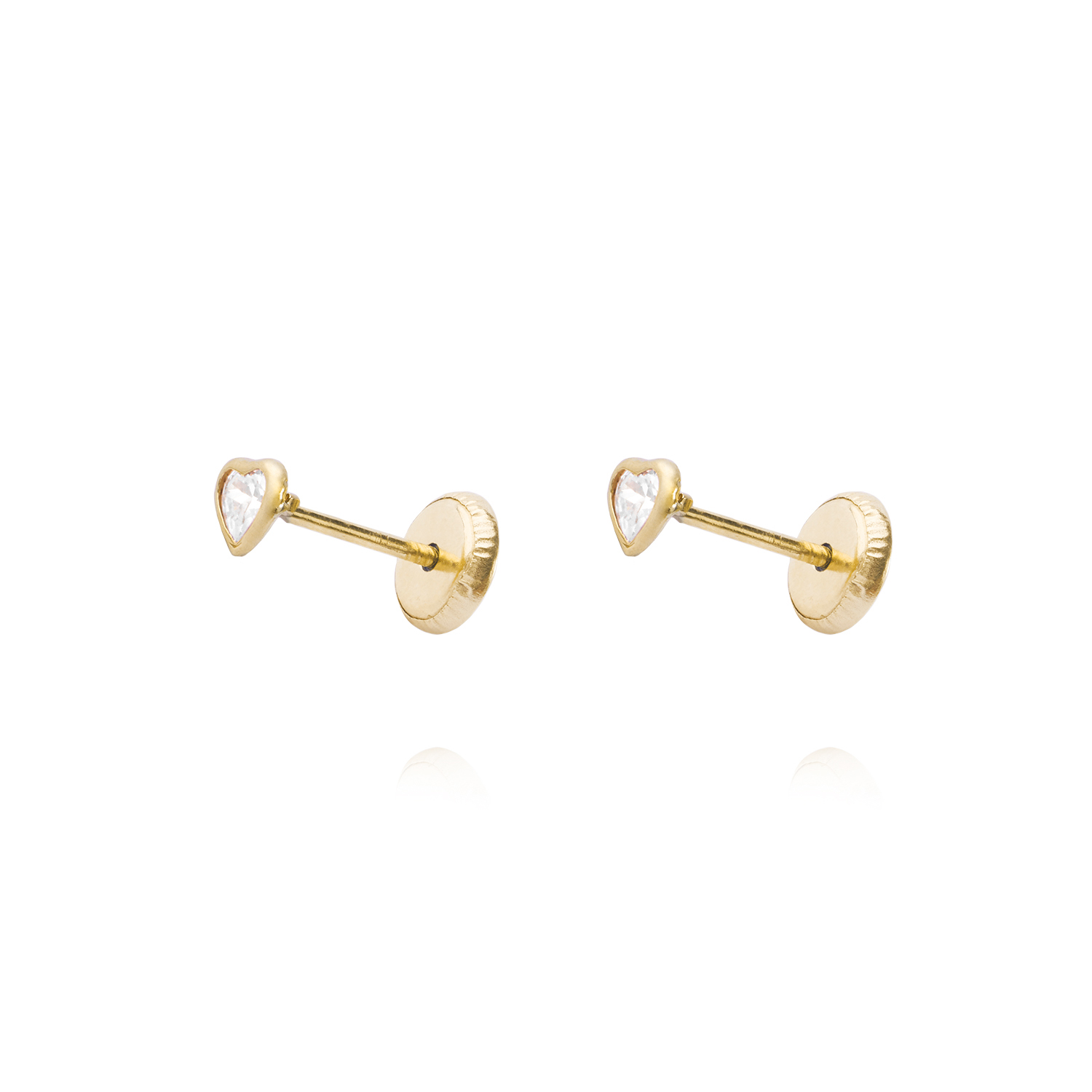 Aros de Oro 9kt Corazón Circonita Pequeña 1
