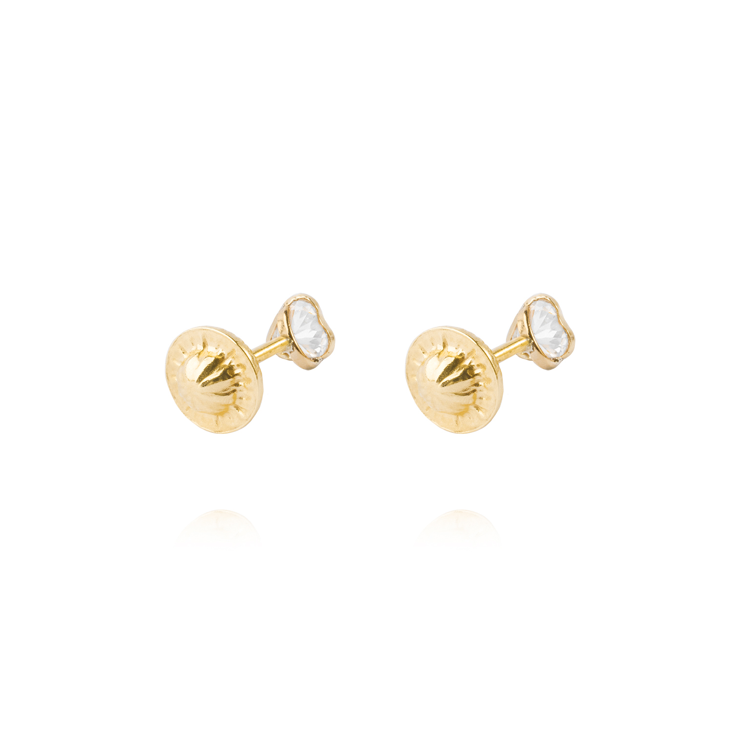 Aros de Oro 9kt Corazón Circonita Pequeña 3