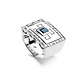 Anillo Platino 950 Modelo Tezca 16 Diamantes 1pts y Zafiro 3x3 - Miniatura 2