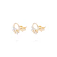 Aros de Oro 18Kt Circulo Flor Bicolor - Miniatura 1