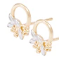 Aros de Oro 18Kt Circulo Flor Bicolor - Miniatura 2