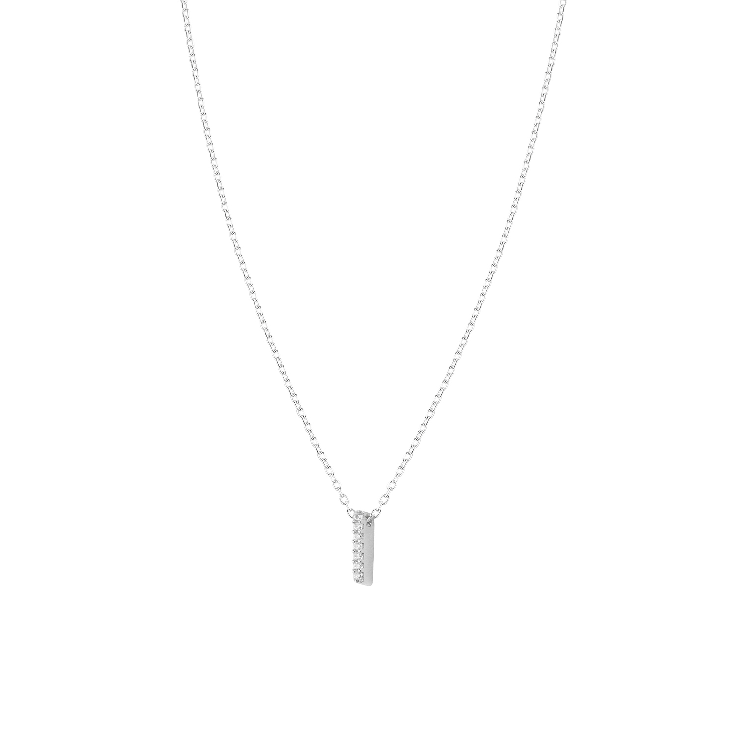 Collar de Plata Esterlina 925 Letra I Circon 3