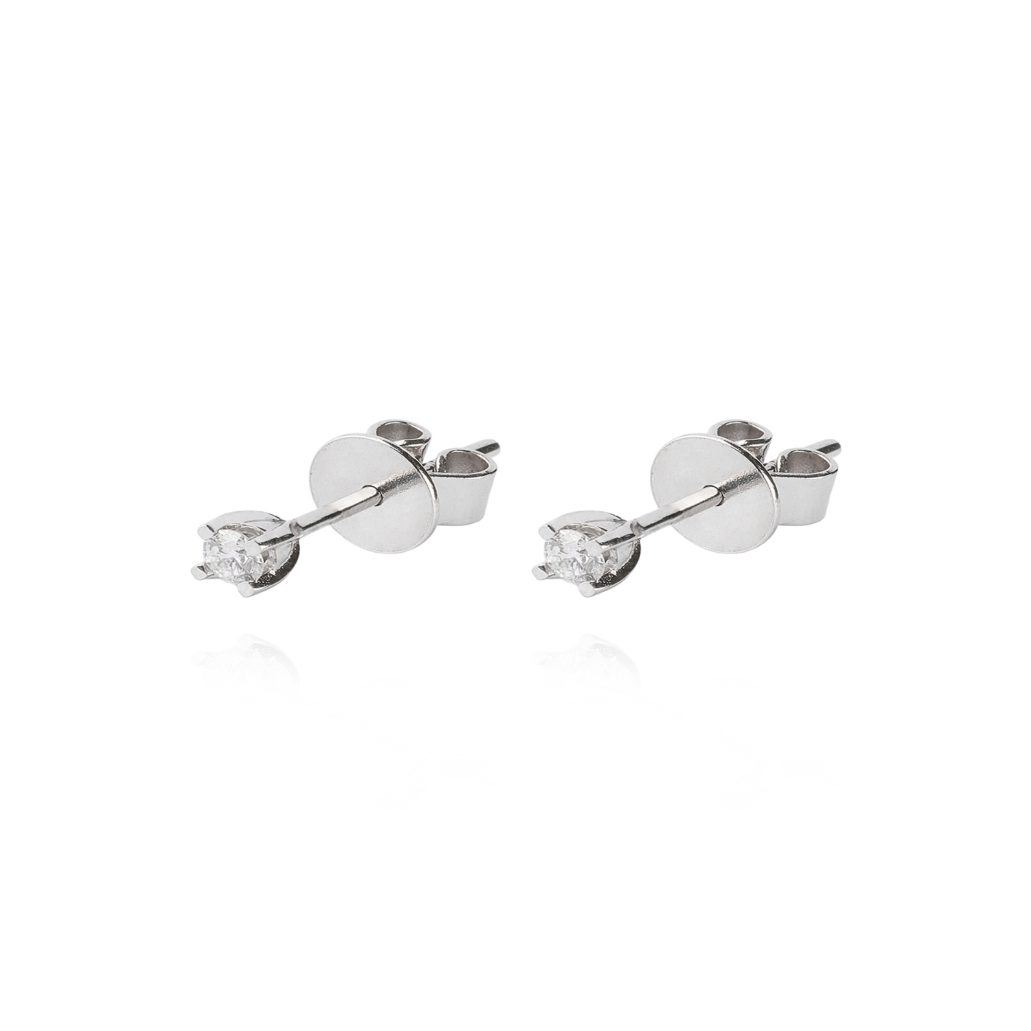 Aros de Oro Blanco 18kt con Diamantes Punto de 10pts total SI/H 1