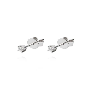 Aros de Oro Blanco 18kt con Diamantes Punto de 10pts total SI/H