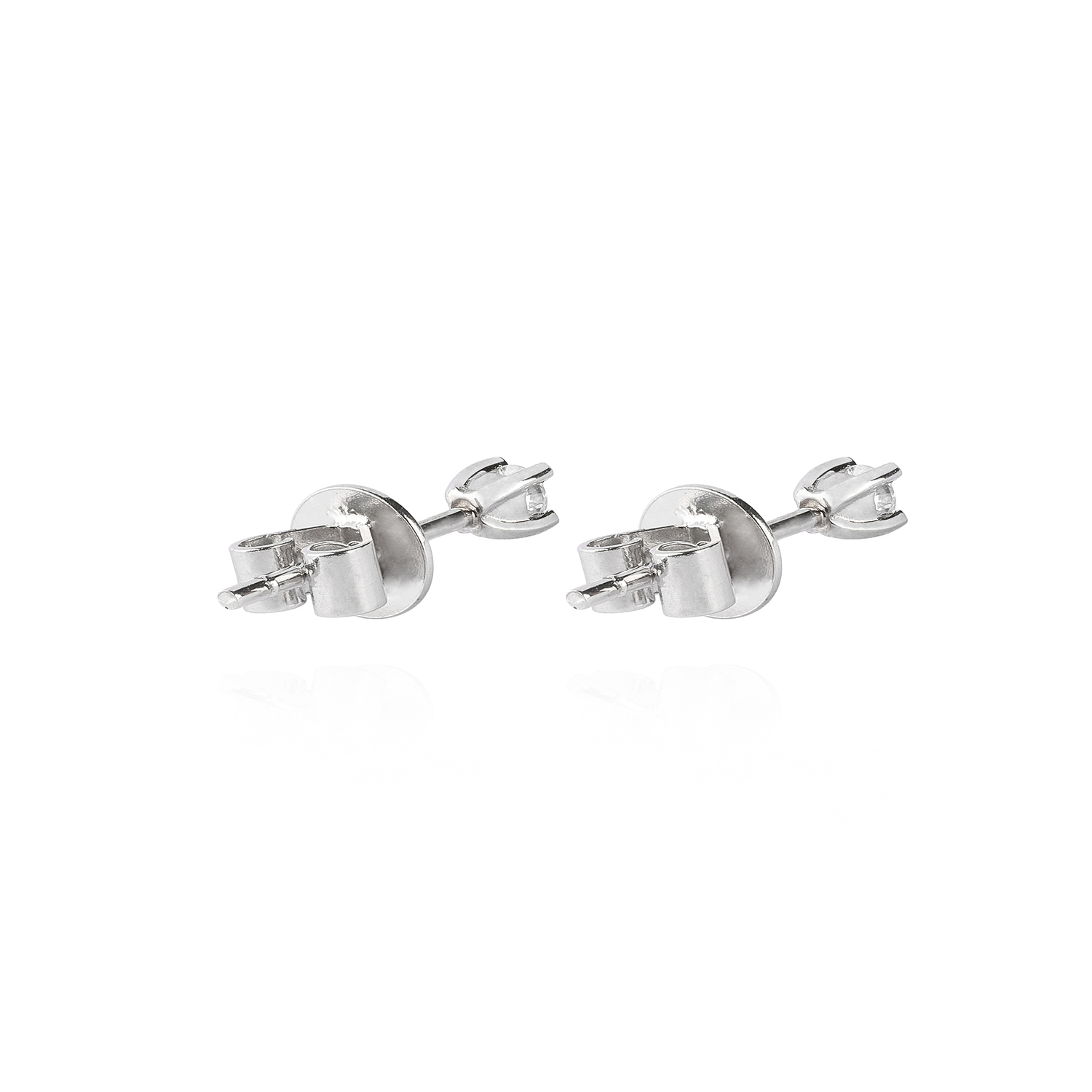 Aros de Oro Blanco 18kt con Diamantes Punto de 10pts total SI/H 2