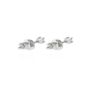 Aros de Oro Blanco 18kt con Diamantes Punto de 10pts total SI/H