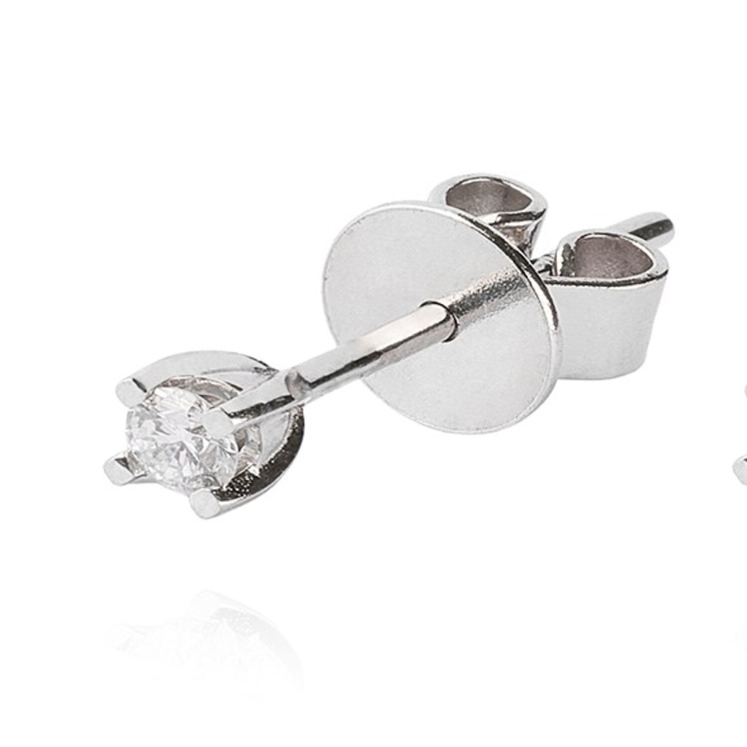 Aros de Oro Blanco 18kt con Diamantes Punto de 10pts total SI/H 3