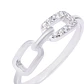 Anillo de Plata Esterlina Dos Eslabones Circón - Miniatura 2