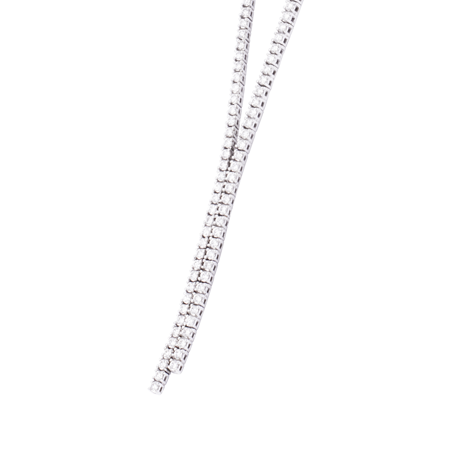 Collar Oro Blanco 18kt Eslabones y Diamantes 1,55 Qlts 2