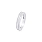 Anillo Compromiso de Oro Blanco 18kt Medio Cintillo Doble Riel Circonita - Miniatura 1