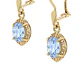 Aros Oro Miel 18kt Chaton Oval de Aguamarina 5x7mm - Miniatura 2