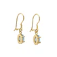 Aros Oro Miel 18kt Chaton Oval de Aguamarina 5x7mm - Miniatura 3