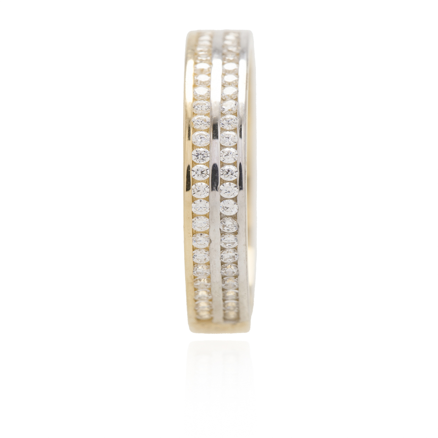Anillo Compromiso de Oro 18Kt Bicolor Doble Riel 1