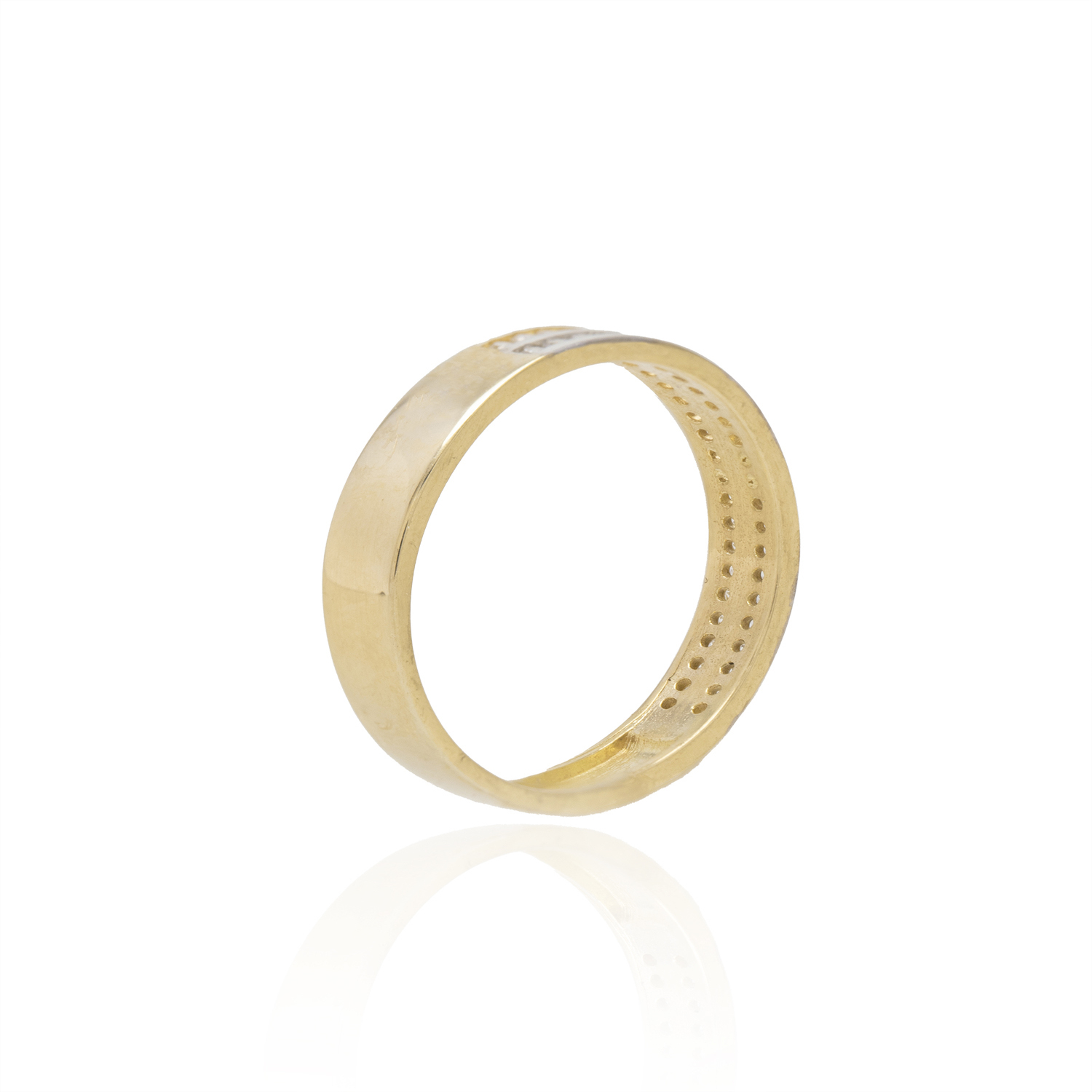 Anillo Compromiso de Oro 18Kt Bicolor Doble Riel 3