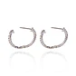 Aros  Argolla de Oro Blanco 18kt Diamantes Zafiro - Miniatura 2