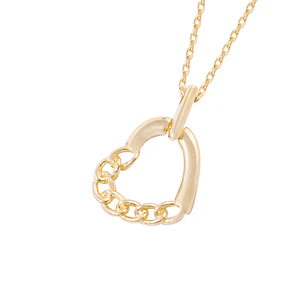 Collar Oro Amarillo 18kt Corazón Mitad Cadena