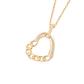 Collar Oro Amarillo 18kt Corazón Mitad Cadena - Miniatura 2