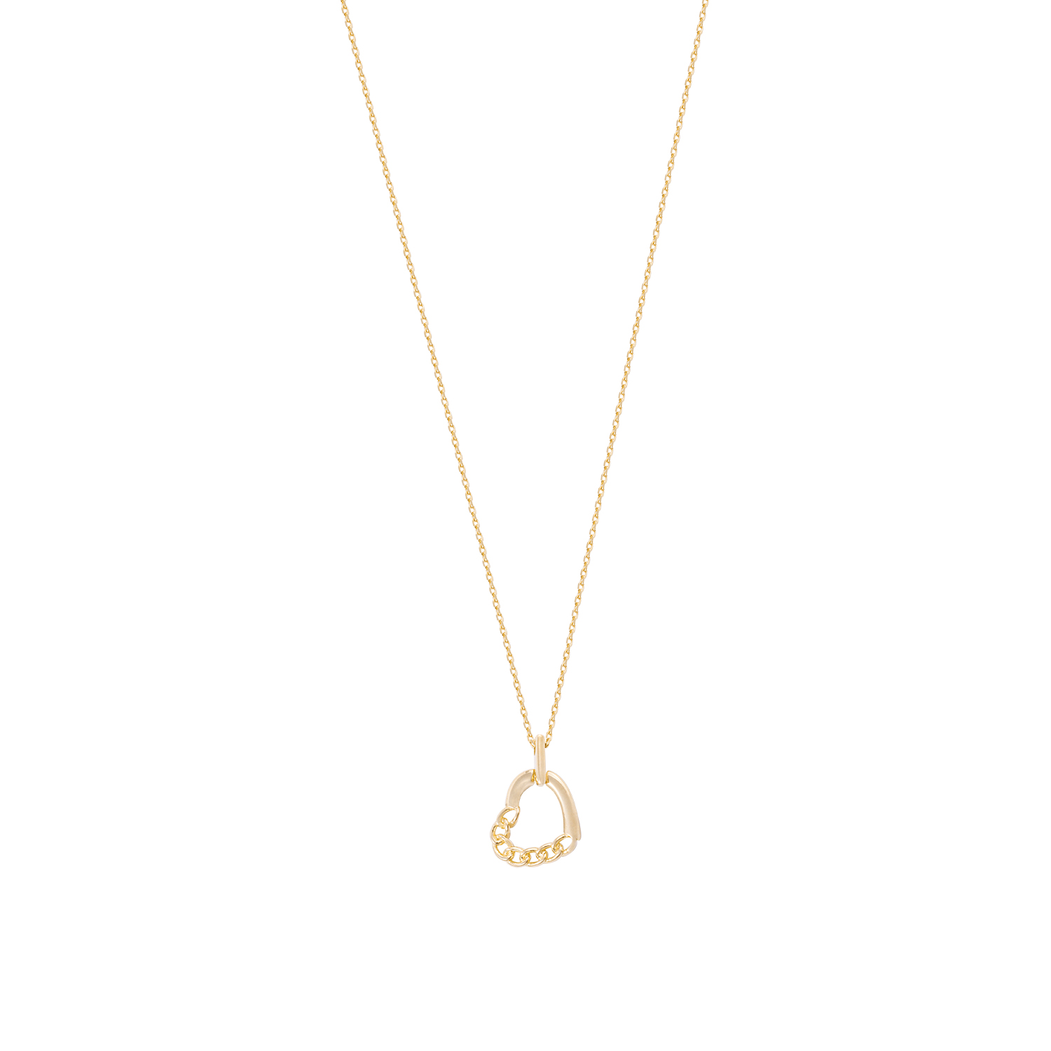 Collar Oro Amarillo 18kt Corazón Mitad Cadena 3