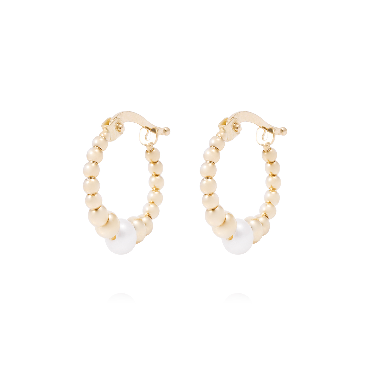 Aros de Oro de 18kt Argollas y perlas 1