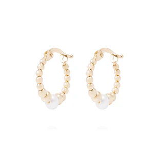 Aros de Oro de 18kt Argollas y perlas