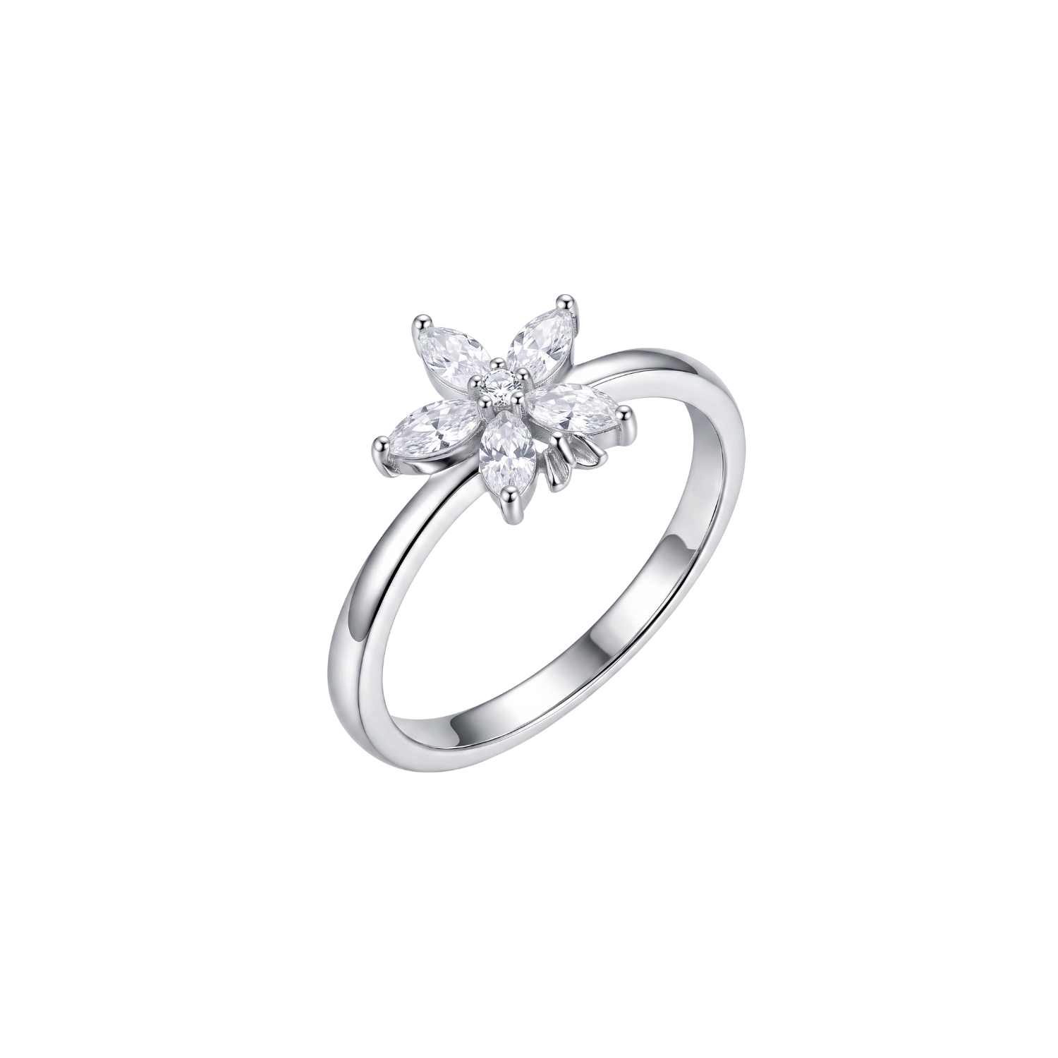 Anillo de Plata Esterlina 925 Mariposa Flor Circon 3