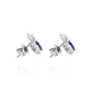Aros de Oro 18kt con Diamantes 6pts total SI/H 85pts Zafiro - Miniatura 2