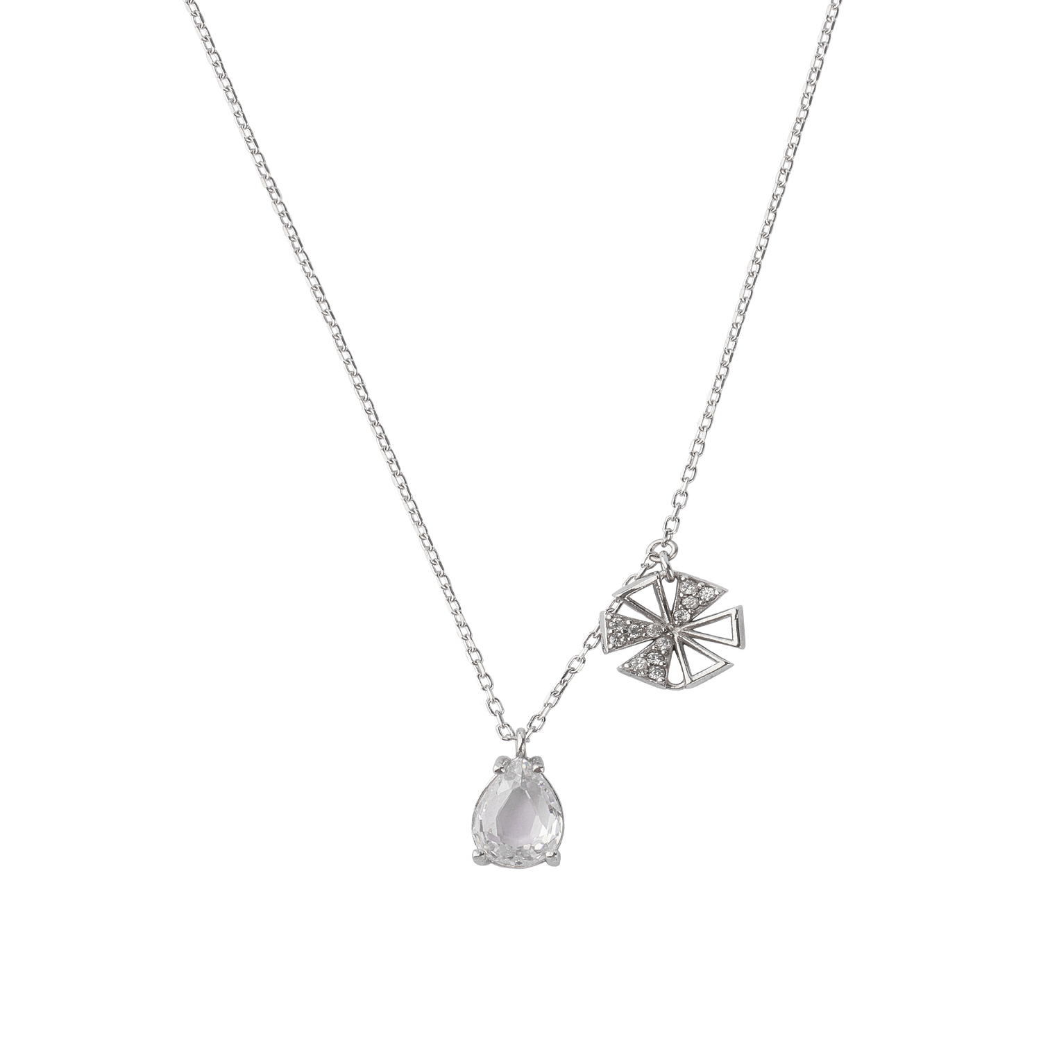 Collar de Plata Esterlina 925 Gota Flor 3