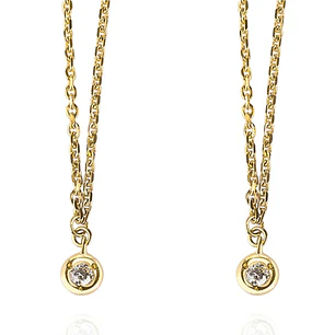 Aros de Oro 18kt con Diamantes Cadena 6pts  total SI/H