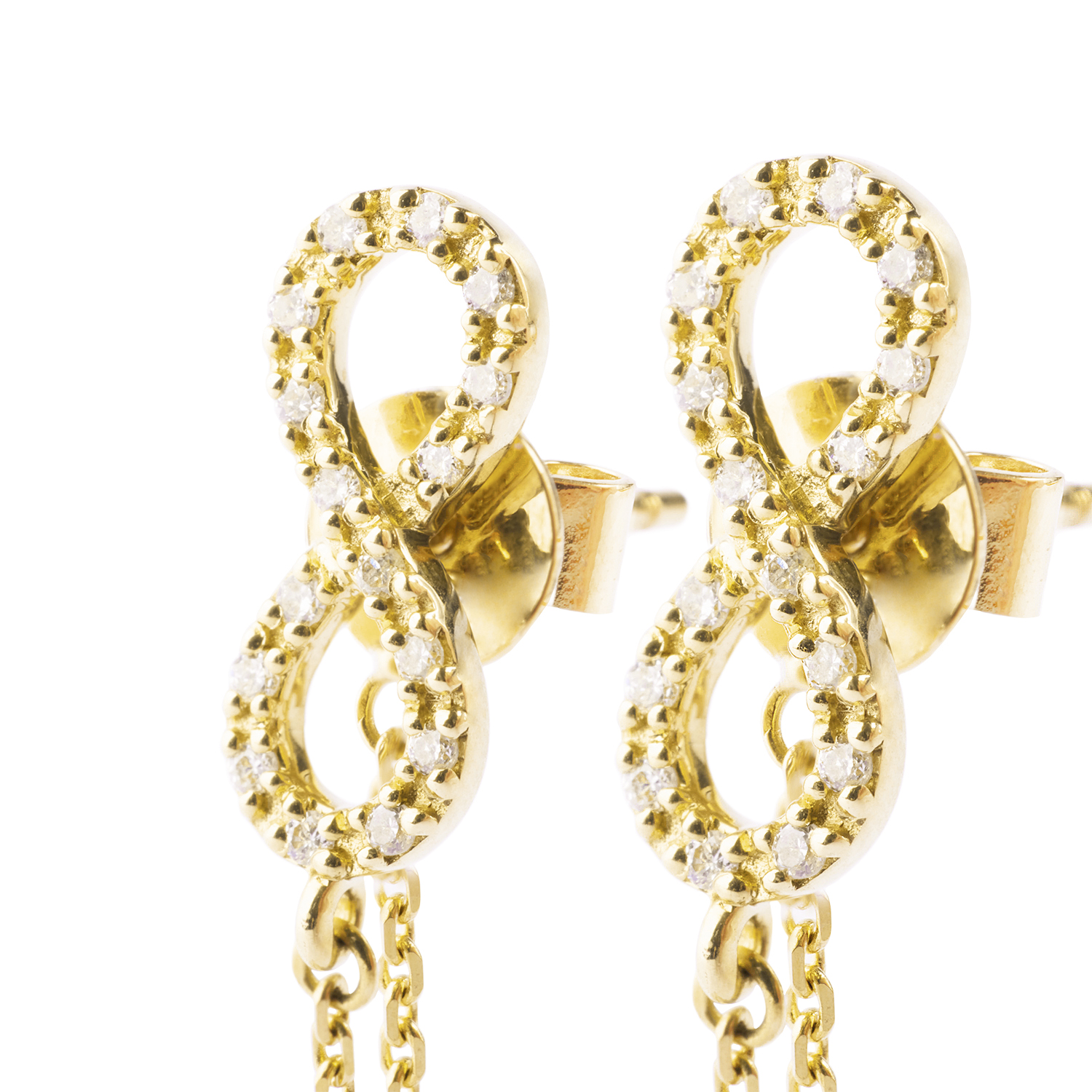 Aros Oro Amarillo 18kt Diamantes Infinitos 13pts 2