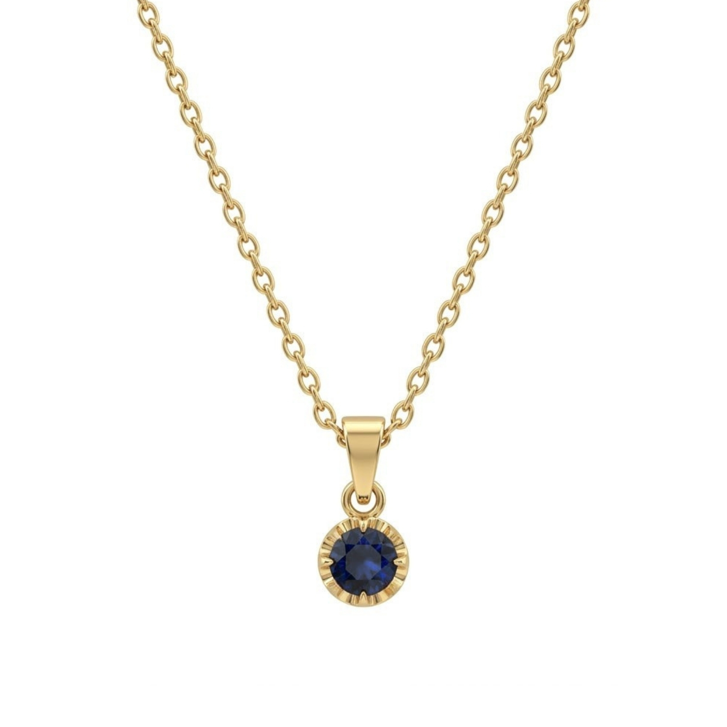 Colgante Oro Miel 18kt Sol con Garras de Zafiro 4mm 3