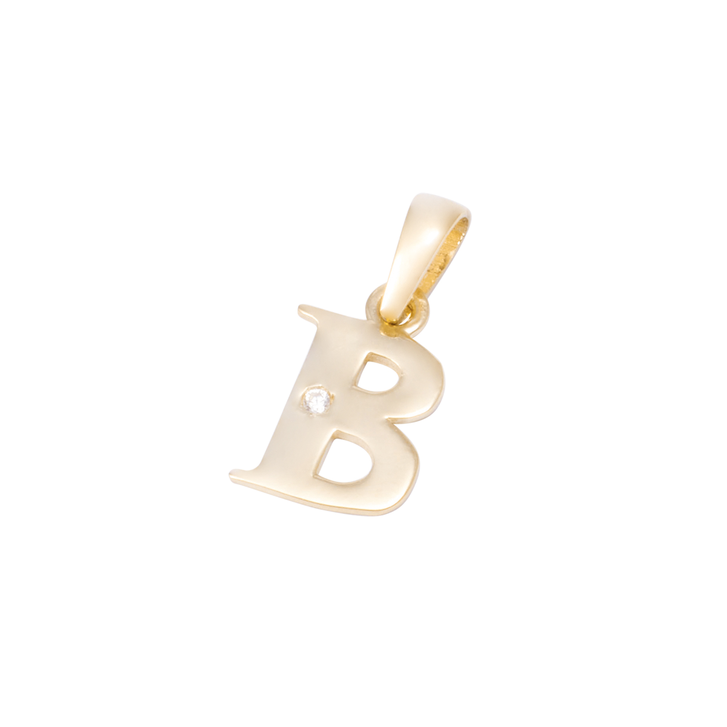 Colgante de Oro de 18kt Circonitas letra B 1