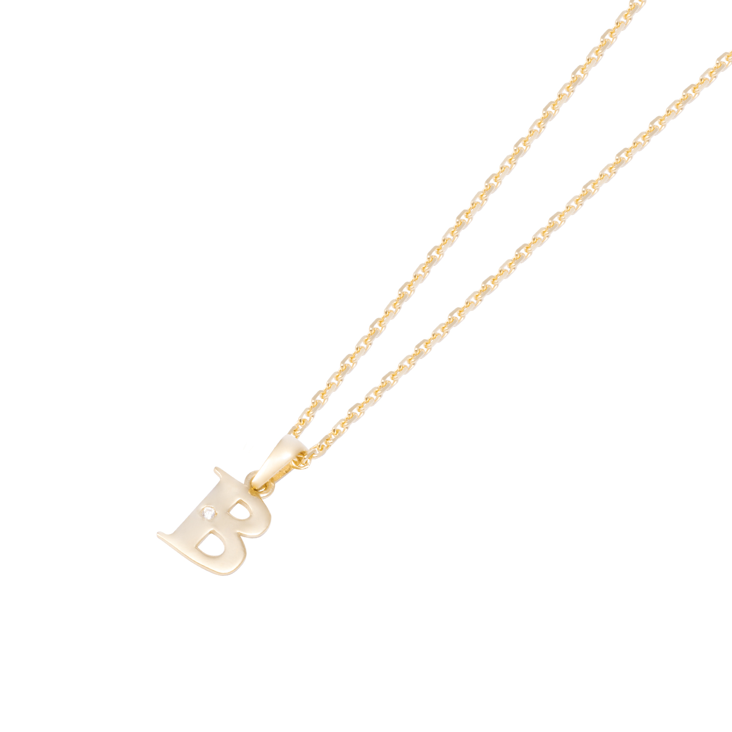 Colgante de Oro de 18kt Circonitas letra B 2