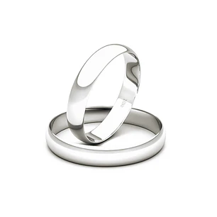 Par de Argollas Oro Blanco 18kt Modelo Inglés Bari 3mm