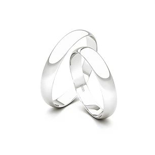 Par de Argollas Oro Blanco 18kt Modelo Inglés Bari 3mm