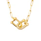 Collar de Plata Esterlina 925 Circon trelazado Revestido en Oro 18kt - Miniatura 2