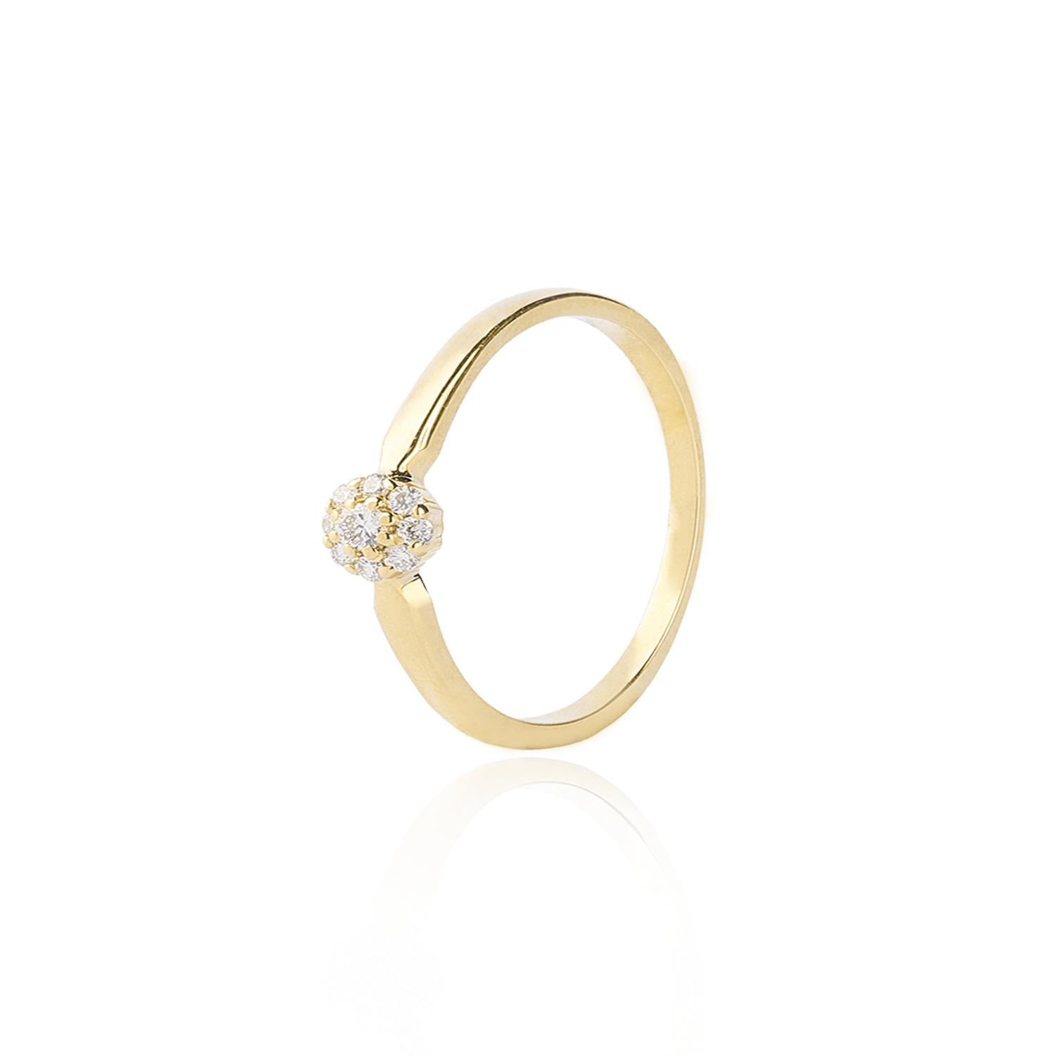 Anillo de Oro 18kt con Diamantes de 9 Pts Corte Brillante SI/H 1