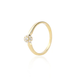 Anillo de Oro 18kt con Diamantes de 9 Pts Corte Brillante SI/H