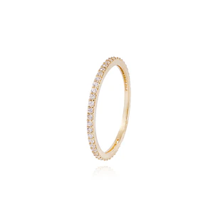 Anillo Compromiso de Oro 18Kt Cintillo Circon 1 Fila