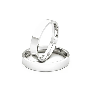 Par Argollas Matrimonio de Oro Blanco 18kt Tubo Portus de 3,5mm