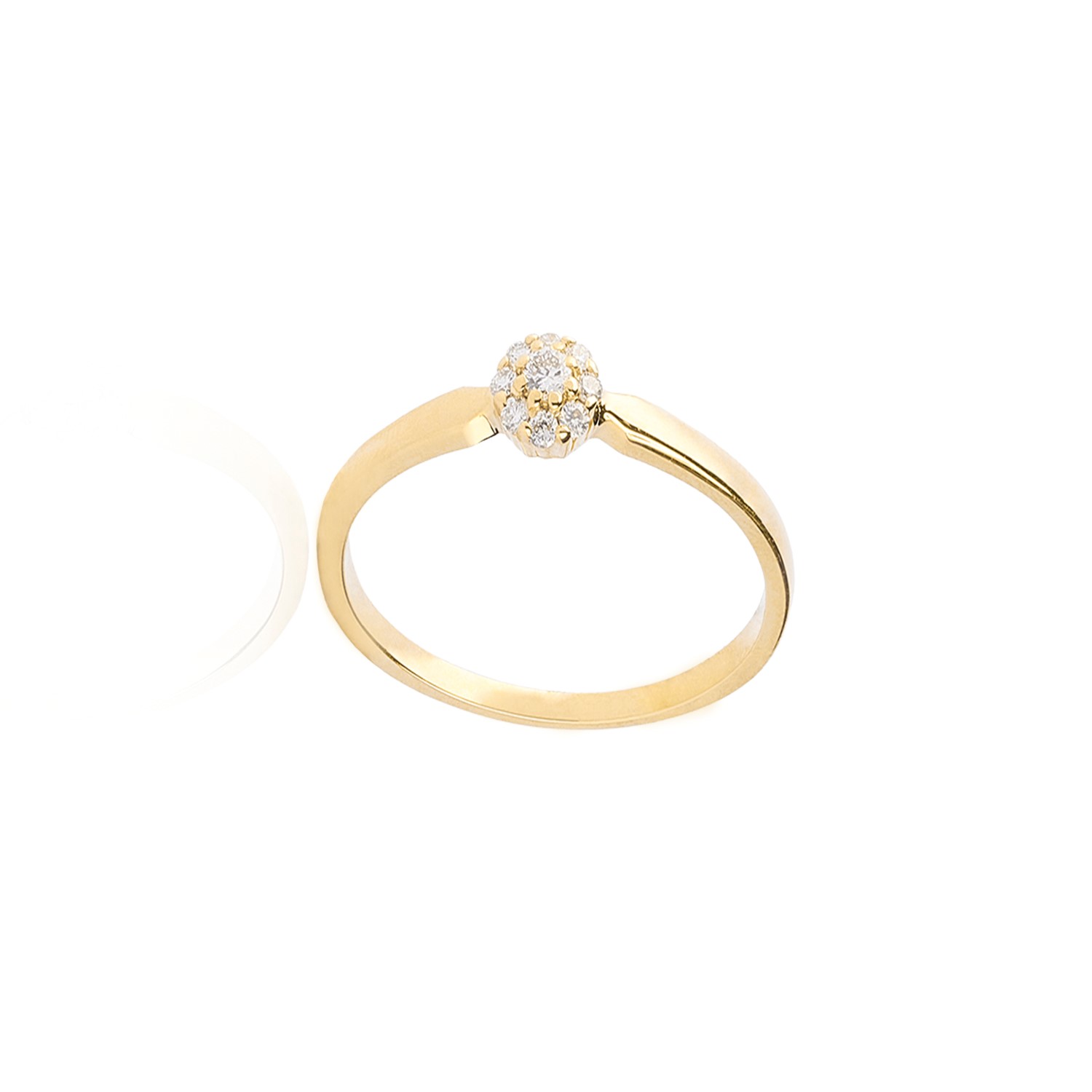 Anillo de Oro 18kt con Diamantes de 9 Pts Corte Brillante SI/H 3
