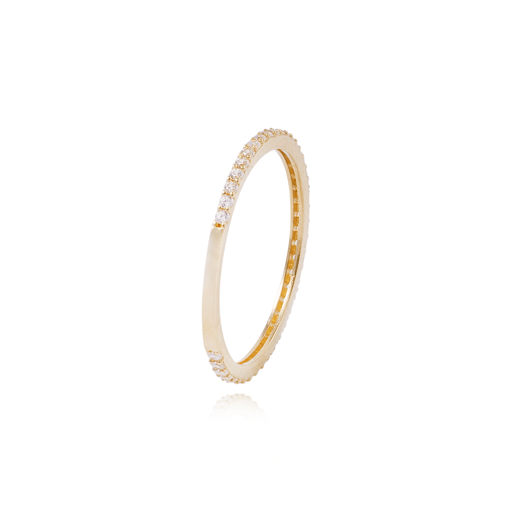 Anillo Compromiso de Oro 18Kt Cintillo Circon 1 Fila 3