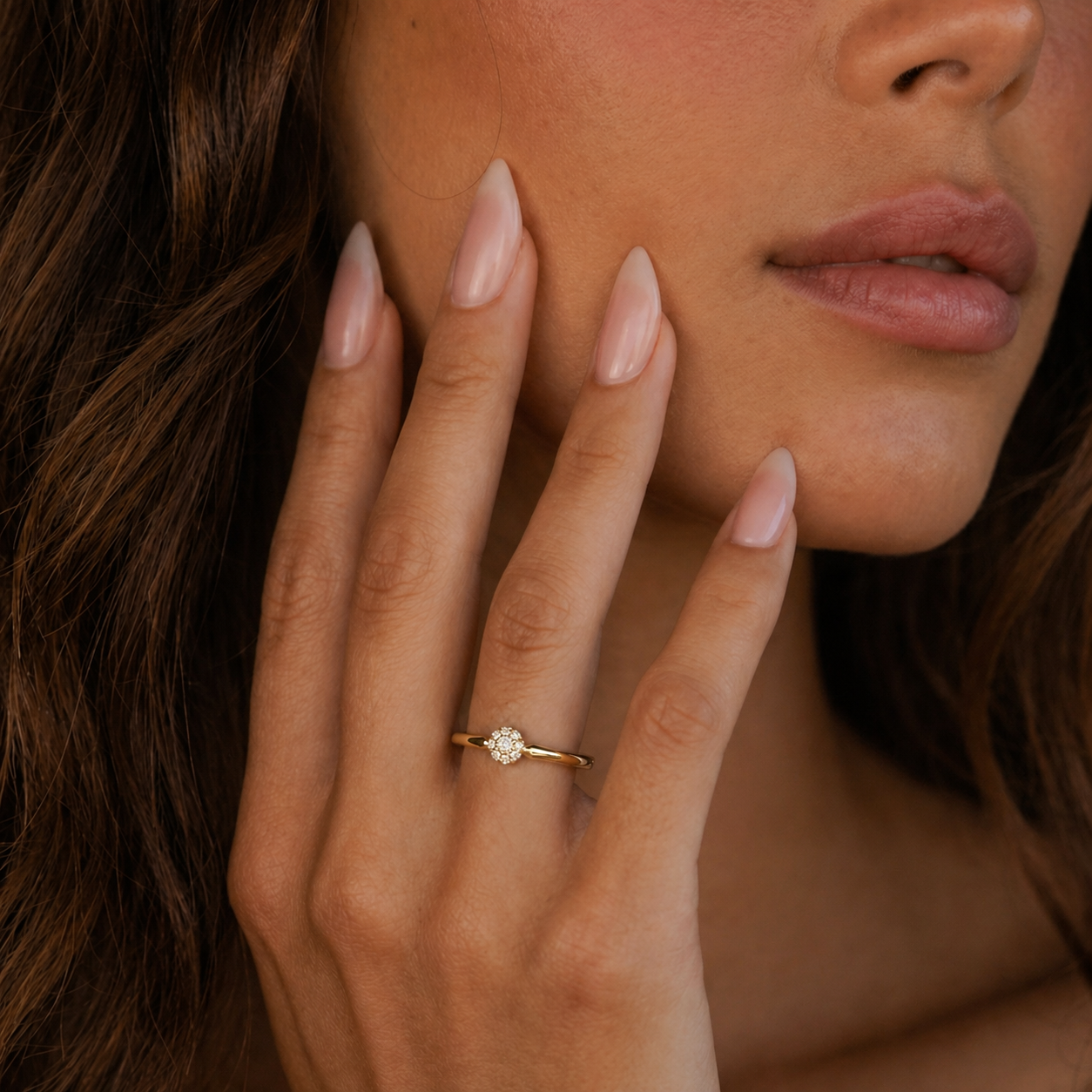 Anillo de Oro 18kt con Diamantes de 9 Pts Corte Brillante SI/H 4