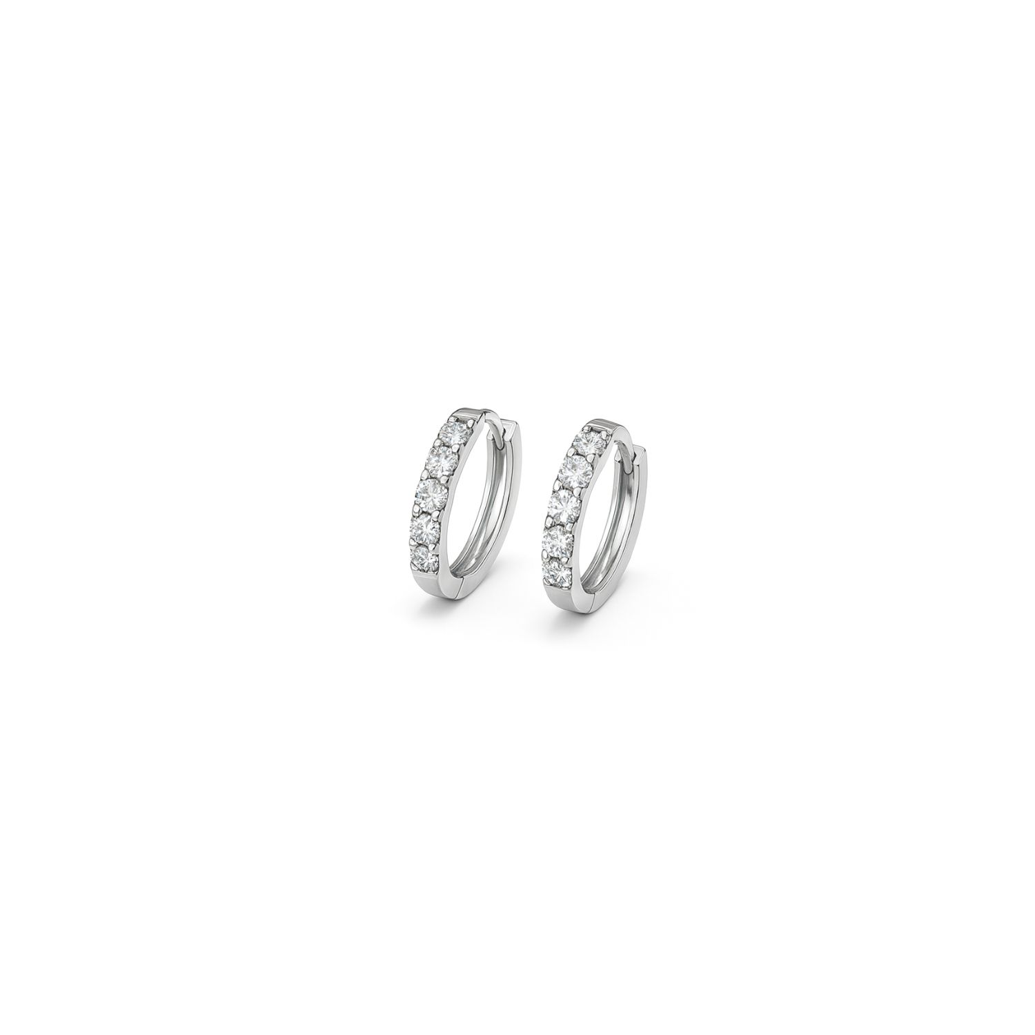 Aros de Oro 18kt con Diamantes Riel 16pts Total SI/H 1