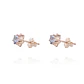 Aros en Oro Miel 18kt Agua Marina 4mm - Miniatura 1