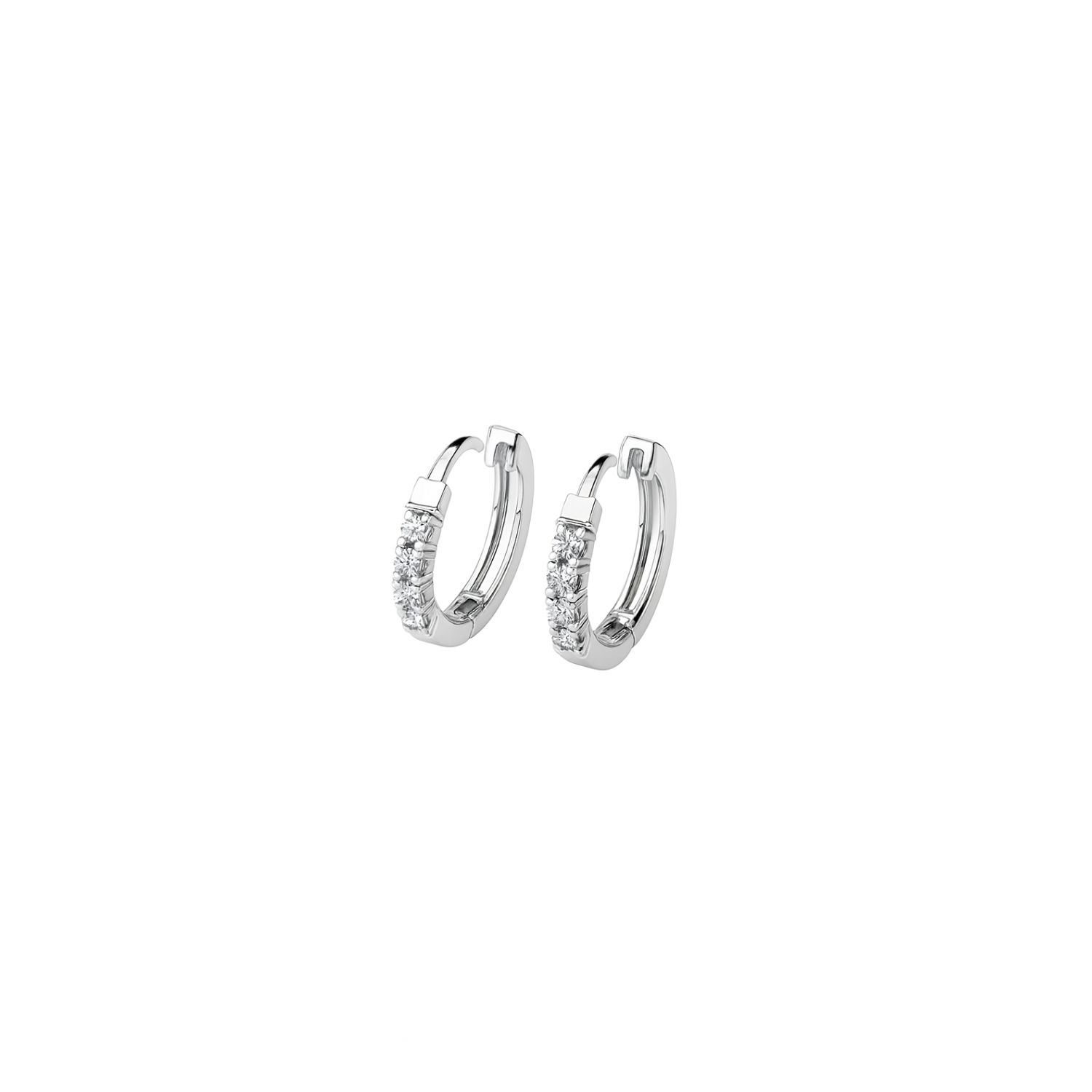 Aros de Oro 18kt con Diamantes Riel 16pts Total SI/H 3