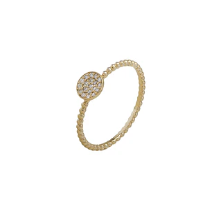 Anillo Oro Amarillo 18kt Círculo Diamantes 6 Pts SI/H