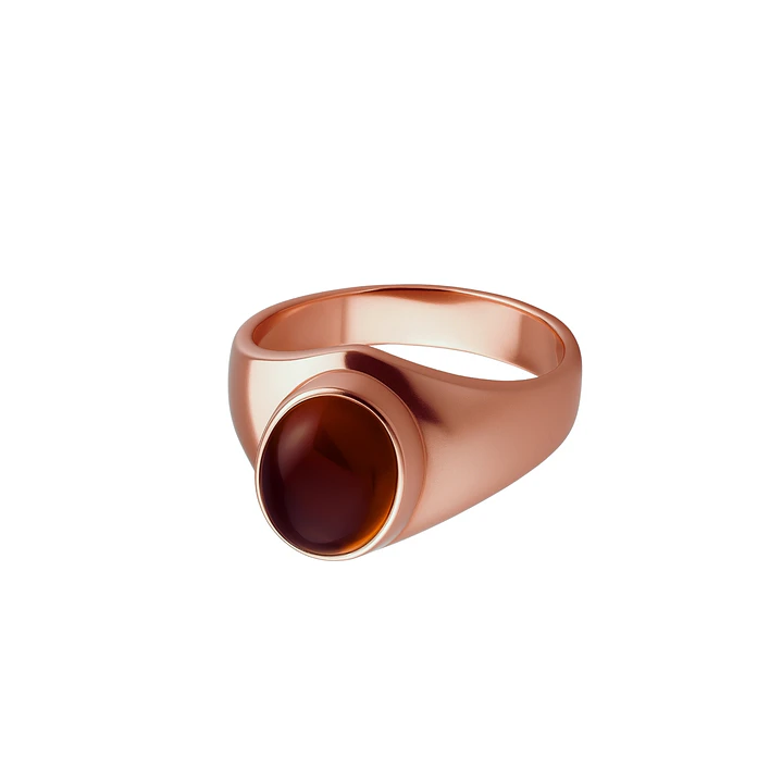 Anillo Oro 18kt Sello Oval Clásico 8