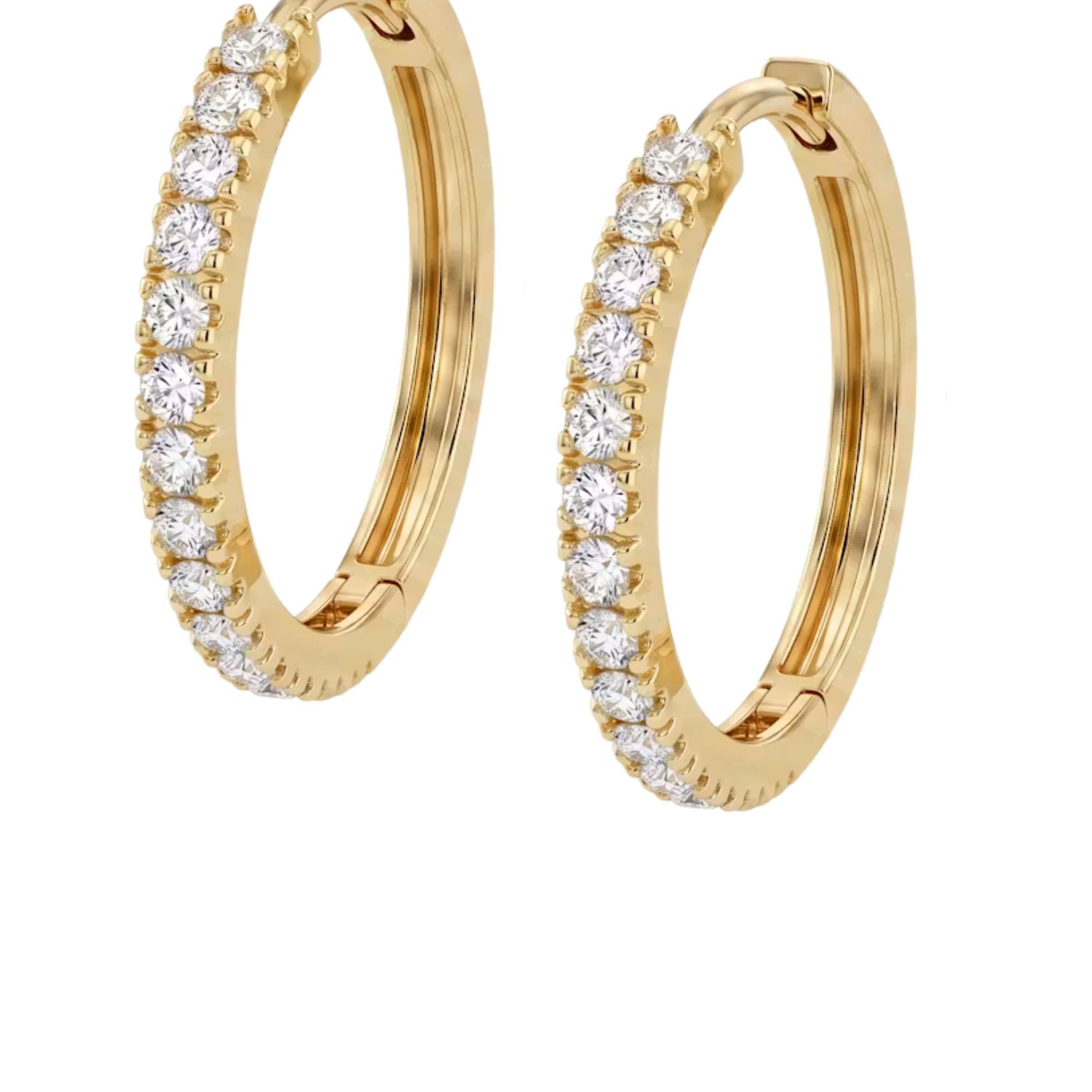 Aros de Oro 18kt  Argollas Luz Circon 3