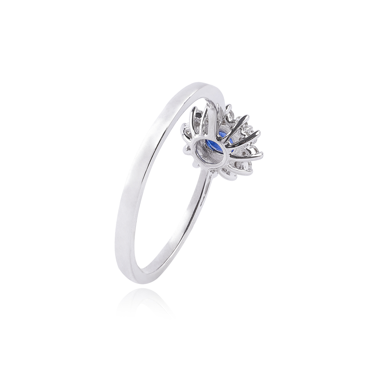 Anillo Oro Blanco 18kt Diamantes 17Pts y 39Pts Zafiro Lady 3